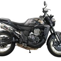 GPR auspuff kompatibel mit  Zontes 350 X1 2022-2024, Powercone Evo, Zugelassener legaler Slip-On-Auspuff mit Abe, einschließlich abnehmbarem DB-Killer und Verbindungsrohr 