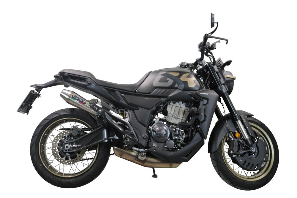 GPR auspuff kompatibel mit  Zontes 350 T2 ADV 2022-2024, Ultracone, Zugelassener legaler Slip-On-Auspuff mit Abe, einschließlich abnehmbarem DB-Killer und Verbindungsrohr 