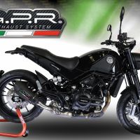 GPR auspuff kompatibel mit  Benelli Leoncino 500 Trail 2017-2024, New Grand Prix Evo Black Titanium, Zugelassener legaler Slip-On-Auspuff mit Abe, einschließlich abnehmbarem DB-Killer und Verbindungsrohr 