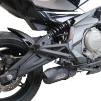 GPR auspuff kompatibel mit  Cf Moto 650 Mt 2021-2024, Furore Nero, Racing Slip-on, inkl. Verbindungsrohr, herausnehmbarem DB-Killer, ohne ABE 