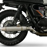 GPR auspuff kompatibel mit  Triumph BONNEVILLE T100 2001-2014, Deeptone Inox, Doppelt homologierter legaler Slip-On-Auspuff mit ABE, einschließlich abnehmbarer DB-Killer, Link Pipes und Katalysatoren 