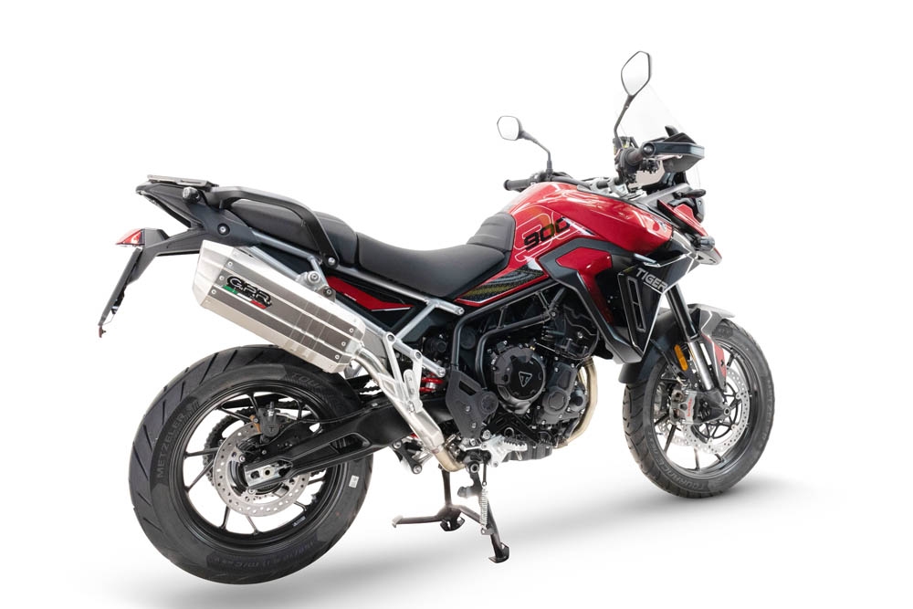GPR auspuff kompatibel mit  Triumph Tiger 900 GT / Pro / Rally Pro 2024-2025, Hyper Sonic Titanium, Zugelassener legaler Slip-On-Auspuff mit Abe, einschließlich abnehmbarem DB-Killer und Verbindungsrohr 