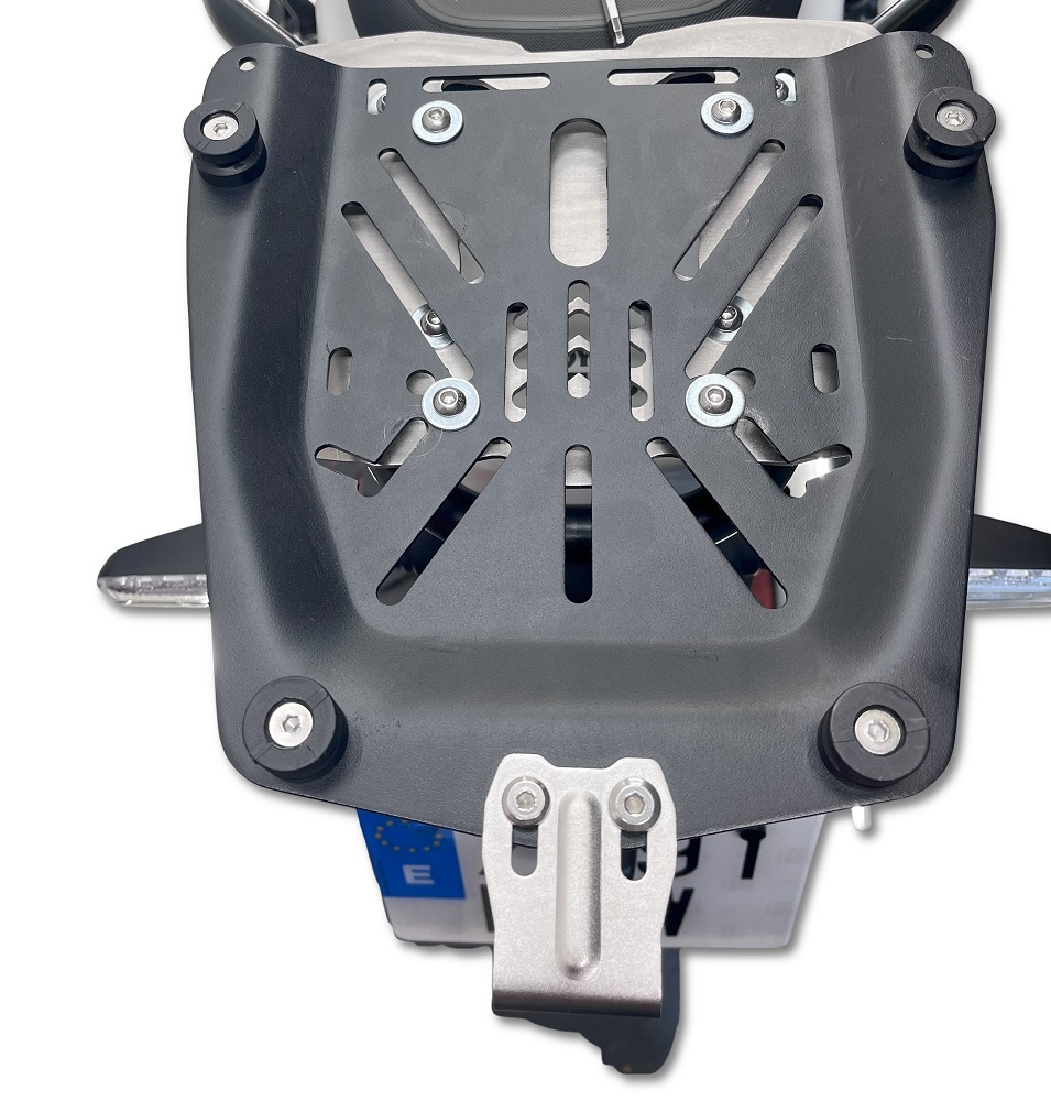 GPR TECH Royal Enfield Himalayan 450 2024/2025 e5 Plus Spezifische Montageplatte Top Case ALPITECH 35 LT kompatibel mit Original-Gepäckträger, aus Edelstahl mit 4 Verankerungspunkten