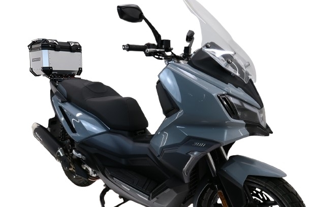 GPR TECH Sym ADX 300 2024/2026 e5 Plus Topcase aus Aluminium, silberfarben mit spezifischer Platte inklusive Kapazität Liter 26