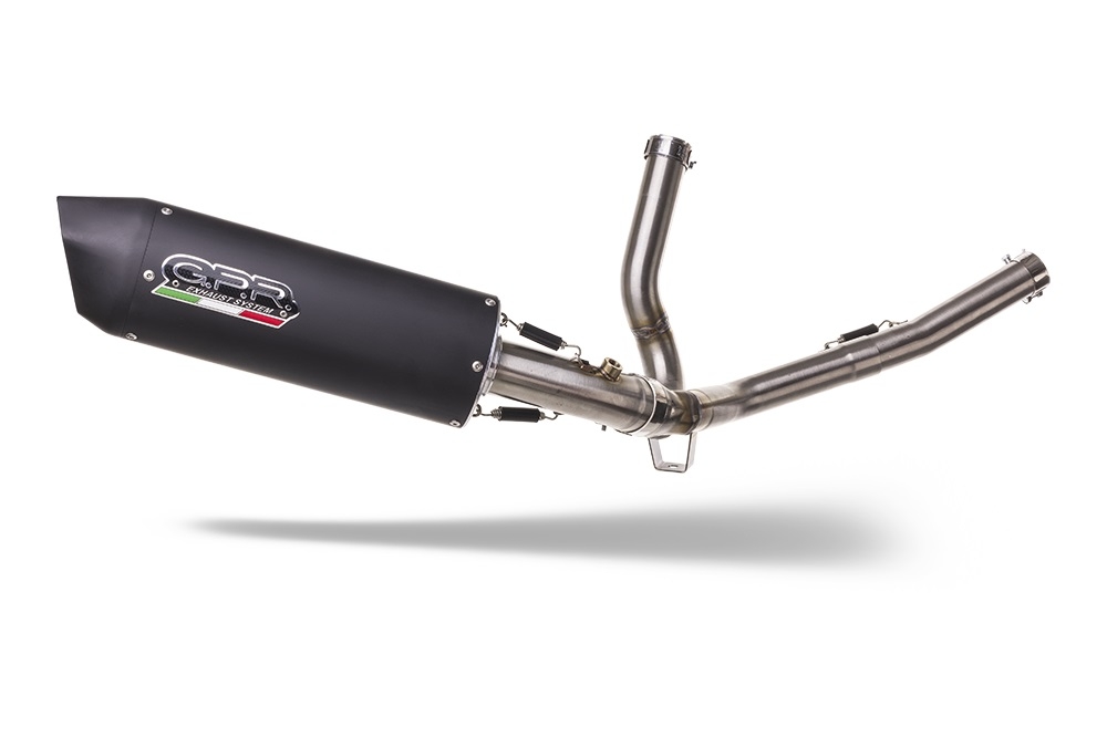 GPR auspuff kompatibel mit  Suzuki V-Strom 650 2021-2025, Furore Evo4 Nero, Zugelassener legaler Mid-Full-Systemauspuff mit ABE, einschließlich abnehmbarem DB-Killer und Katalysator 