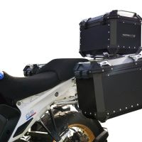GPR TECH Bmw R 1300 GS Adventure 2023/2025 Triptychon-Kit in schwarzer Farbe, mit Topcase 35 Lt + Seitenkoffer 38 Lt + 38 Lt + Universal-Gepäckträger Topcase-Kapazität 35 l + Seitenkoffer-Kapazität 38 l + 38 l