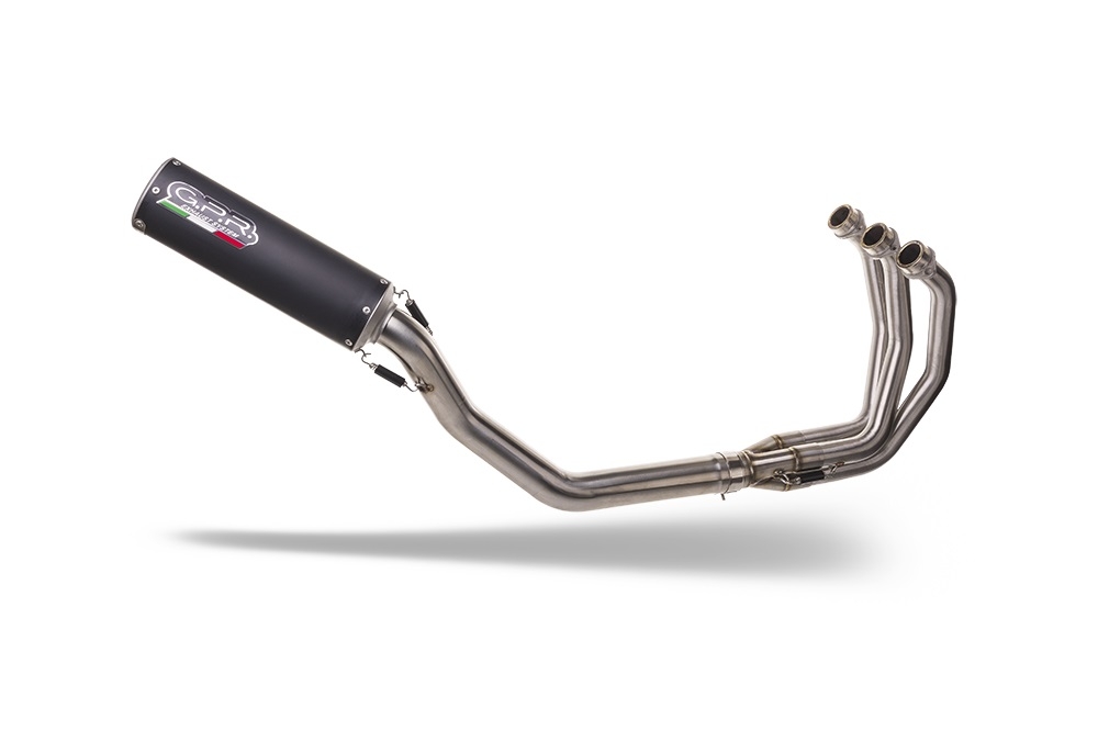 GPR auspuff kompatibel mit  Triumph Trident 660 2021-2024, M3 Black Titanium, Racing-Komplettsystem-Auspuff, einschließlich Krümmer und abnehmbarem DB-Killer 