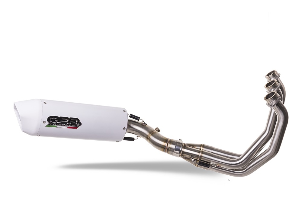 GPR auspuff kompatibel mit  Yamaha Mt-09 Tracer 900 2015-2016, Albus Ceramic, Homologierte auspuff mit verbindungsrohr und katalysator 