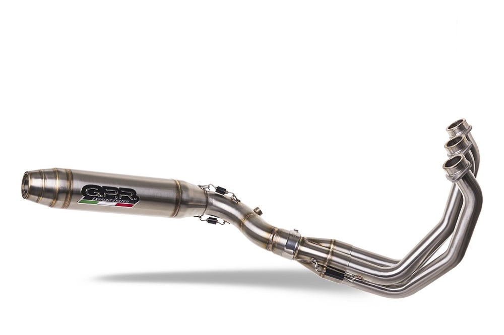 GPR auspuff kompatibel mit  Triumph Trident 660 2021-2024, Deeptone Inox, Racing-Komplettsystem-Auspuff, einschließlich Krümmer und abnehmbarem DB-Killer 