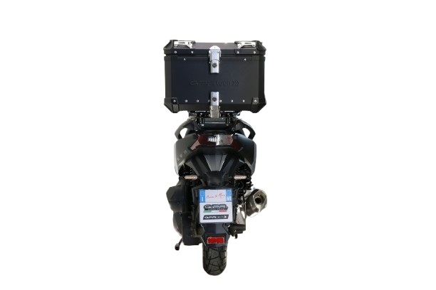 GPR TECH Sym ADX 300 2024/2026 e5 Plus Topcase aus Aluminium, schwarze Farbe mit spezifischer Platte enthalten Kapazität Liter 45