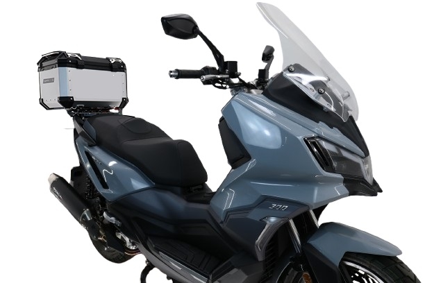 GPR TECH Sym ADX 300 2024/2026 e5 Plus Topcase aus Aluminium, silberfarben mit spezifischer Platte inklusive Kapazität Liter 45