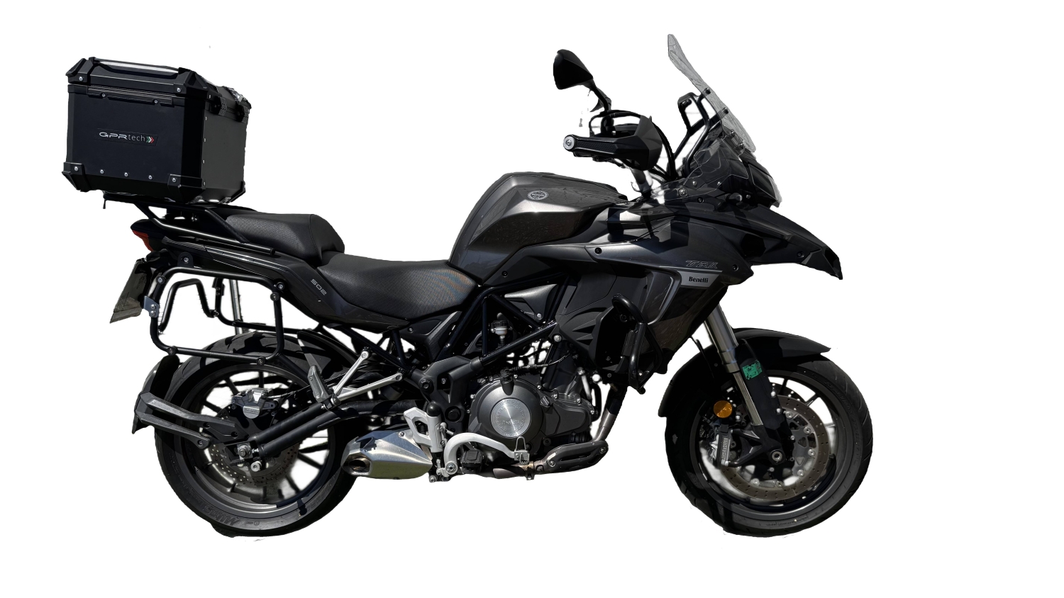 GPR TECH Benelli Trk 502 2021/2024 e5 Topcase aus Aluminium, schwarze Farbe mit spezifischer Platte enthalten Kapazität Liter 35