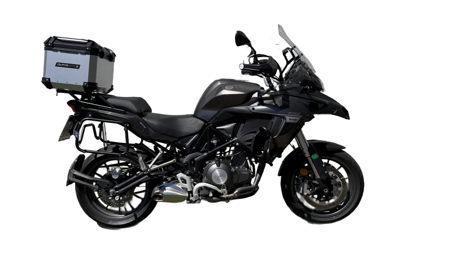 GPR TECH Benelli Trk 502 2017/2020 e4 Topcase aus Aluminium, silberfarben mit spezifischer Platte inklusive Kapazität Liter 45