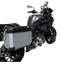 GPR TECH Benelli Trk 502 X 2021/2024 e5 Seitenkofferpaar aus Aluminium , Farbe Silber mit speziellem Gepäckträger Fassungsvermögen 38 Liter + 38 Liter