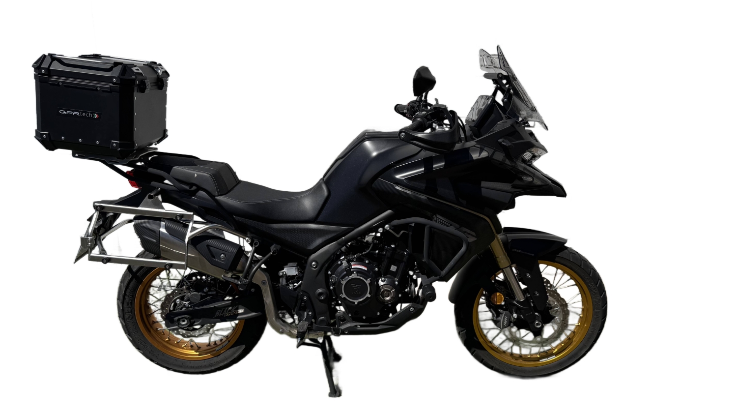 GPR TECH Voge 525DSX 2023/2025 e5 Topcase aus Aluminium, schwarze Farbe mit spezifischer Platte enthalten Kapazität Liter 55