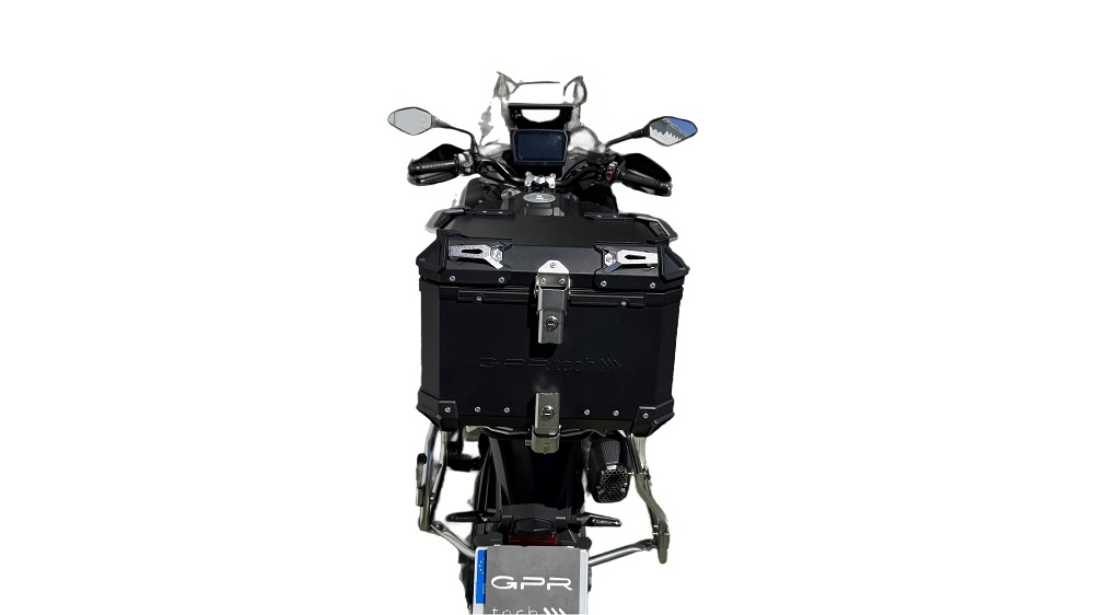 GPR TECH Voge 525DSX 2023/2025 e5 Topcase aus Aluminium, schwarze Farbe mit spezifischer Platte enthalten Kapazität Liter 35