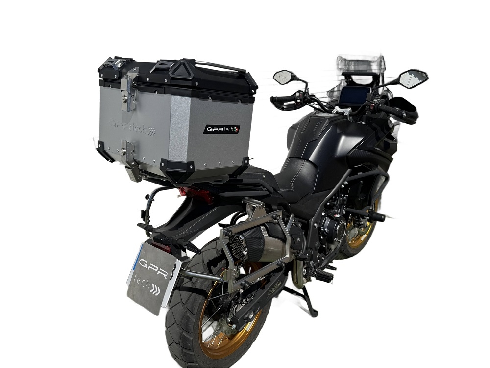 GPR TECH Voge 525DSX 2023/2025 e5 Topcase aus Aluminium, silberfarben mit spezifischer Platte inklusive Kapazität Liter 35