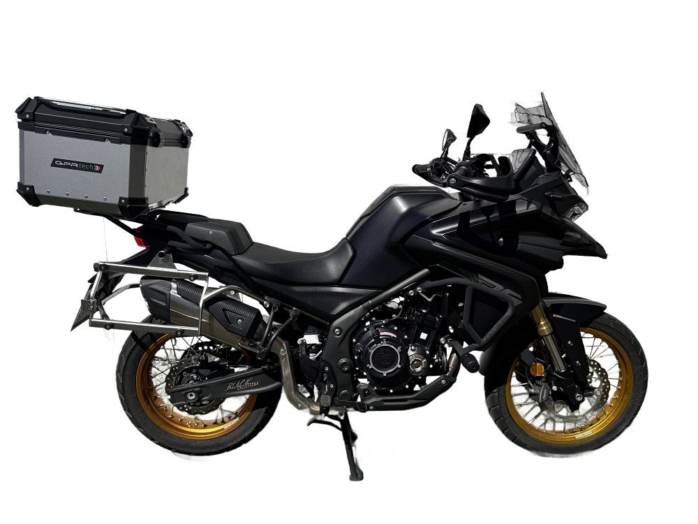 GPR TECH Voge 525DSX 2023/2025 e5 Topcase aus Aluminium, silberfarben mit spezifischer Platte inklusive Kapazität Liter 45