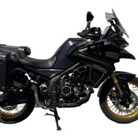 GPR TECH Voge 525DSX 2023/2025 e5 Seitenkofferpaar aus Aluminium mit konturierter rechter Seite, Farbe Schwarz mit speziellem Gepäckträger Fassungsvermögen 38 Liter + 32 Liter