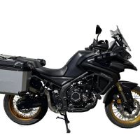 GPR TECH Voge 525DSX 2023/2025 e5 Seitenkofferpaar aus Aluminium mit konturierter rechter Seite, Farbe Silber mit speziellem Gepäckträger Fassungsvermögen 38 Liter + 32 Liter