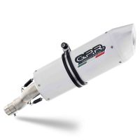 GPR auspuff kompatibel mit  Bmw F 800 R 2009-2014, Albus Ceramic, Zugelassener legaler Slip-On-Auspuff mit Abe, einschließlich abnehmbarem DB-Killer und Verbindungsrohr 