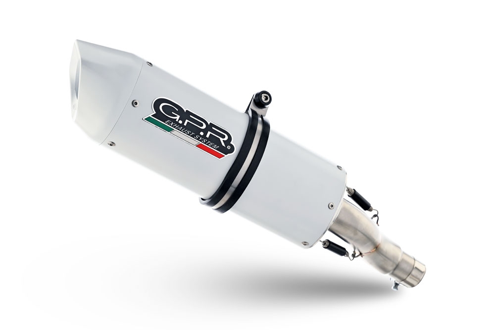 GPR auspuff kompatibel mit  Piaggio Vespa 300 Gts - Gtv - Touring - Super  2019-2020, Albus Ceramic, Racing-Komplettsystem-Auspuff, einschließlich Krümmer und abnehmbarem DB-Killer 
