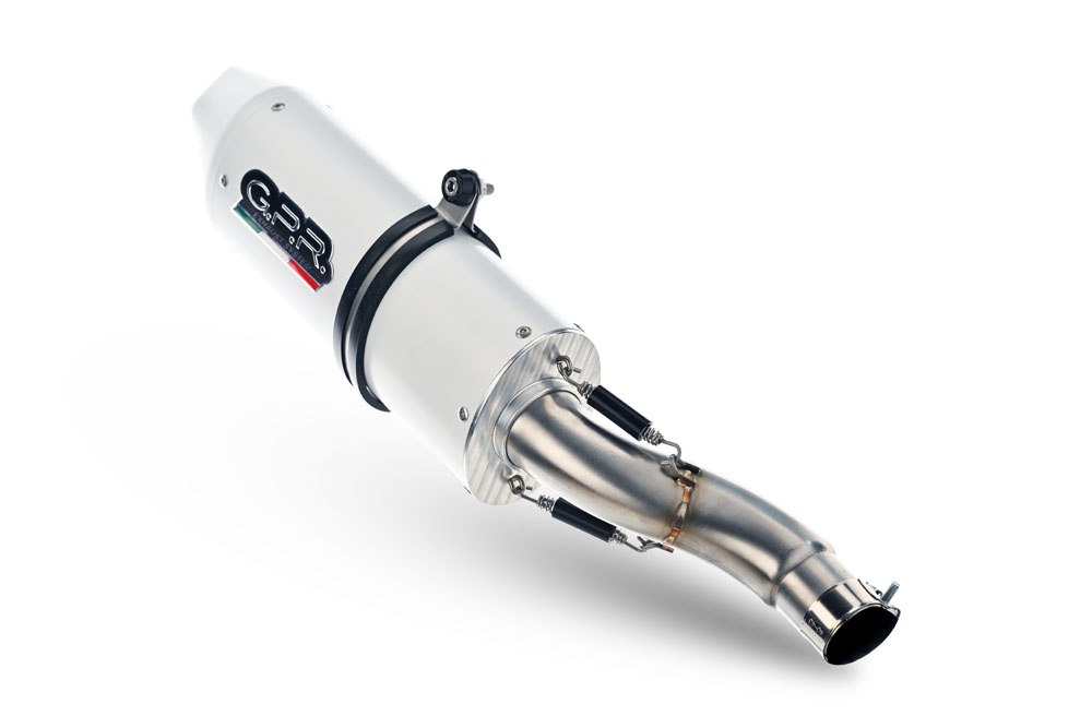 GPR auspuff kompatibel mit  Piaggio Vespa 300 Gts - Gtv - Touring - Super  2019-2020, Albus Ceramic, Racing-Komplettsystem-Auspuff, einschließlich Krümmer und abnehmbarem DB-Killer 