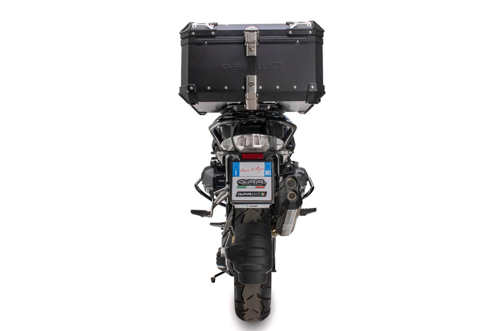 GPR TECH Bmw R 1200 Gs 2017/2018 e4 Topcase aus Aluminium, schwarze Farbe mit spezifischer Platte enthalten Kapazität Liter 55