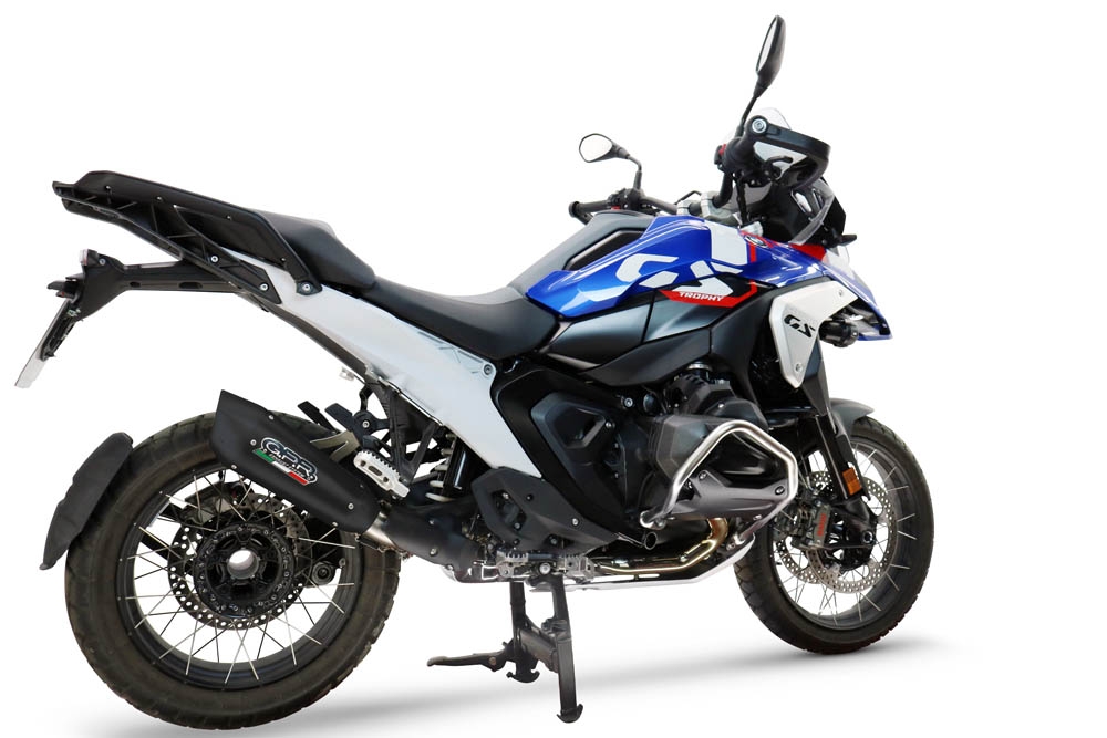 GPR auspuff kompatibel mit  Bmw R 1300 GS 2024-2026, GP-Revo Black Titanium, Zugelassener legaler Slip-On-Auspuff mit Abe, einschließlich abnehmbarem DB-Killer und Verbindungsrohr 