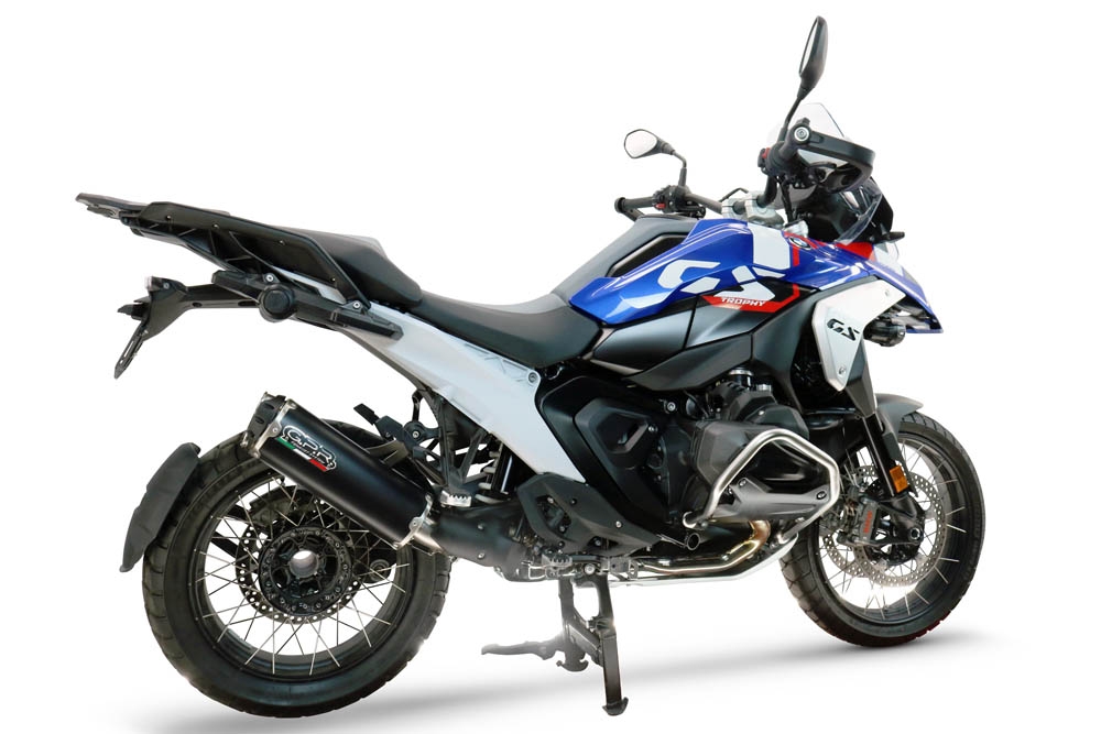GPR auspuff kompatibel mit  Bmw R 1300 GS 2024-2026, Hyper Dual Black Titanium, Zugelassener legaler Slip-On-Auspuff mit Abe, einschließlich abnehmbarem DB-Killer und Verbindungsrohr 