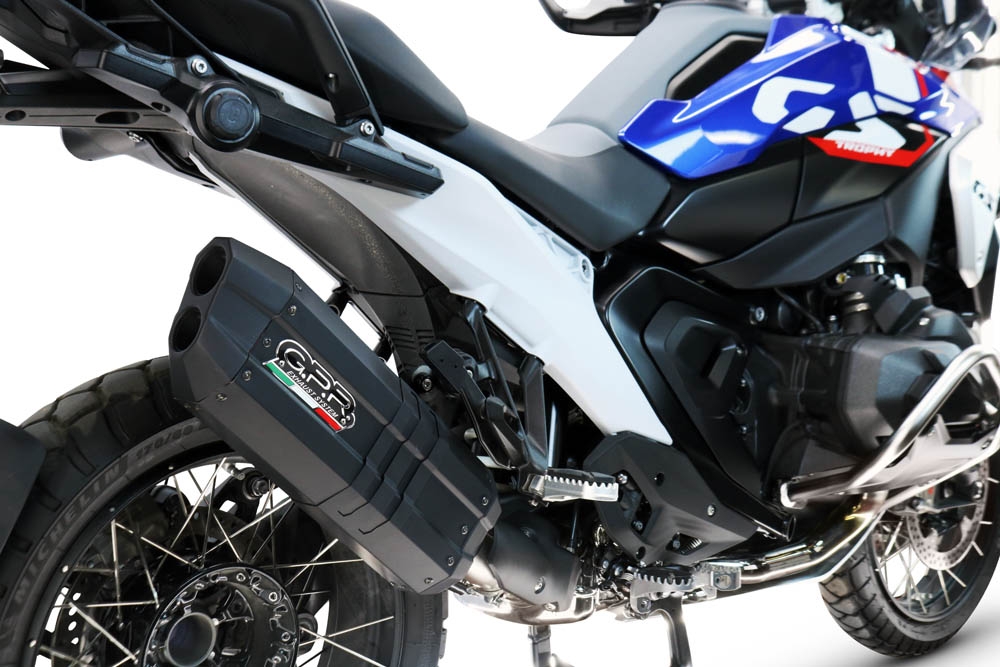 GPR auspuff kompatibel mit  Bmw R 1300 GS 2024-2026, Hyper Sonic Black Titanium, Zugelassener legaler Slip-On-Auspuff mit Abe, einschließlich abnehmbarem DB-Killer und Verbindungsrohr 