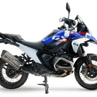 GPR auspuff kompatibel mit  Bmw R 1300 GS 2024-2026, Hyper Sonic Titanium, Zugelassener legaler Slip-On-Auspuff mit Abe, einschließlich abnehmbarem DB-Killer und Verbindungsrohr 
