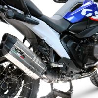GPR auspuff kompatibel mit  Bmw R 1300 GS 2024-2026, Hyper Sonic Titanium, Zugelassener legaler Slip-On-Auspuff mit Abe, einschließlich abnehmbarem DB-Killer und Verbindungsrohr 