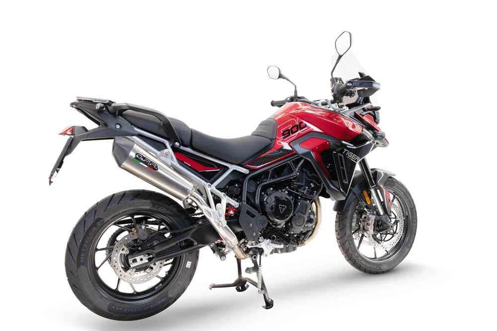 GPR auspuff kompatibel mit  Triumph Tiger 900 GT / Pro / Rally Pro 2024-2025, New Grand Prix Evo Titanium, Zugelassener legaler Slip-On-Auspuff mit Abe, einschließlich abnehmbarem DB-Killer und Verbindungsrohr 