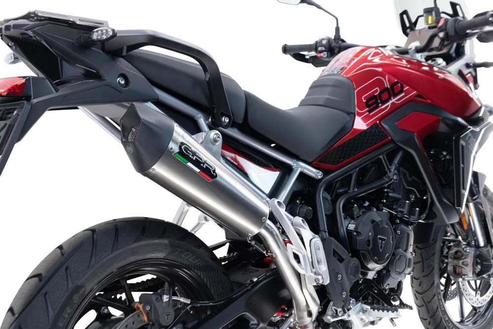 GPR auspuff kompatibel mit  Triumph Tiger 900 GT / Pro / Rally Pro 2024-2025, New Grand Prix Evo Titanium, Zugelassener legaler Slip-On-Auspuff mit Abe, einschließlich abnehmbarem DB-Killer und Verbindungsrohr 