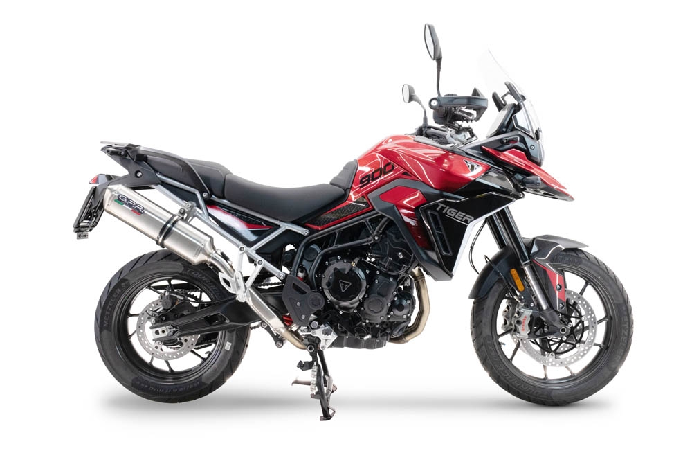 GPR auspuff kompatibel mit  Triumph Tiger 900 GT / Pro / Rally Pro 2024-2025, Satinox , Zugelassener legaler Slip-On-Auspuff mit Abe, einschließlich abnehmbarem DB-Killer und Verbindungsrohr 