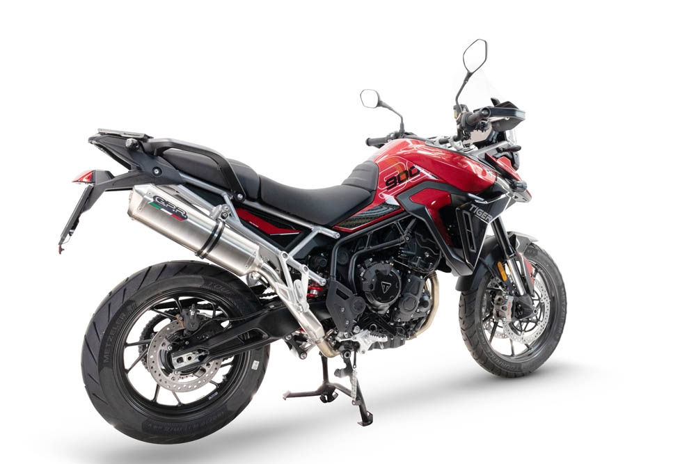 GPR auspuff kompatibel mit  Triumph Tiger 900 GT / Pro / Rally Pro 2024-2025, Satinox , Zugelassener legaler Slip-On-Auspuff mit Abe, einschließlich abnehmbarem DB-Killer und Verbindungsrohr 