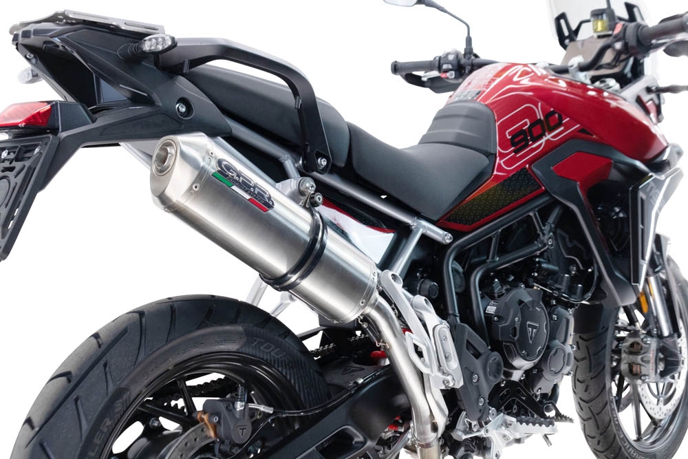 GPR auspuff kompatibel mit  Triumph Tiger 900 GT / Pro / Rally Pro 2024-2025, Satinox , Zugelassener legaler Slip-On-Auspuff mit Abe, einschließlich abnehmbarem DB-Killer und Verbindungsrohr 