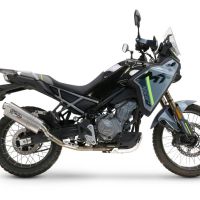 GPR auspuff kompatibel mit  Cf Moto 450 MT 2024-2025, Dune Triovale Titanio, Zugelassener legaler Slip-On-Auspuff mit Abe, einschließlich abnehmbarem DB-Killer und Verbindungsrohr 