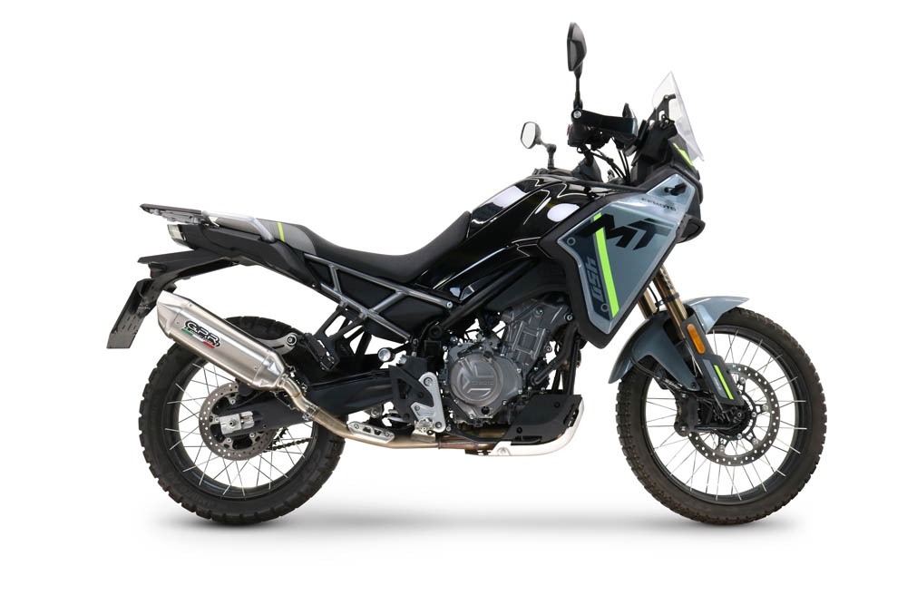 GPR auspuff kompatibel mit  Cf Moto 450 MT 2024-2025, Furore-X Acciaio Inox, Zugelassener legaler Slip-On-Auspuff mit Abe, einschließlich abnehmbarem DB-Killer und Verbindungsrohr 