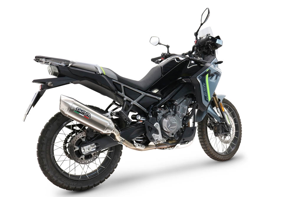 GPR auspuff kompatibel mit  Cf Moto 450 MT 2024-2025, Furore-X Acciaio Inox, Zugelassener legaler Slip-On-Auspuff mit Abe, einschließlich abnehmbarem DB-Killer und Verbindungsrohr 