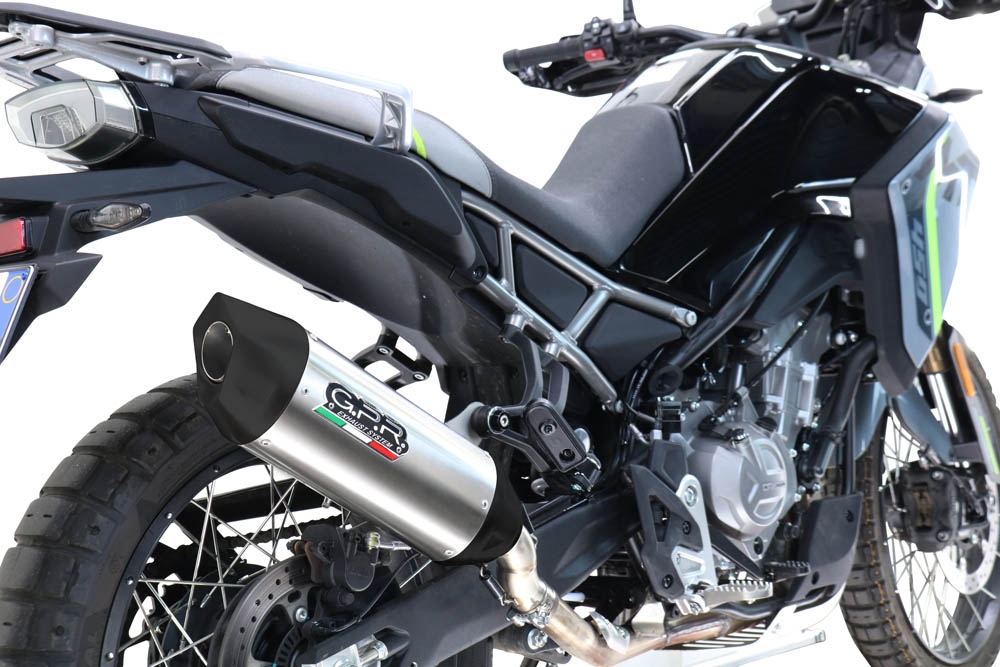 GPR auspuff kompatibel mit  Cf Moto 450 MT 2024-2025, Furore-X Titanio, Zugelassener legaler Slip-On-Auspuff mit Abe, einschließlich abnehmbarem DB-Killer und Verbindungsrohr 
