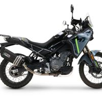 GPR auspuff kompatibel mit  Cf Moto 450 MT 2024-2025, Hyper Sonic Black Titanium, Racing-Komplettsystem-Auspuff, einschließlich Krümmer und abnehmbarem DB-Killer 
