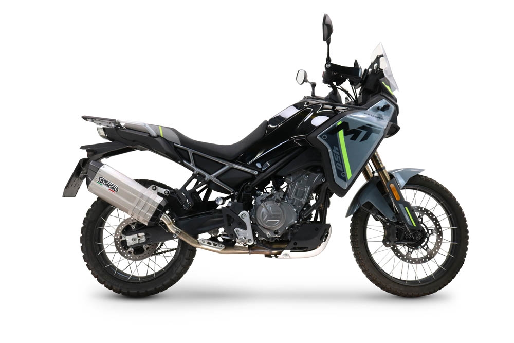 GPR auspuff kompatibel mit  Cf Moto 450 MT 2024-2025, Hyper Sonic Titanium, Racing-Komplettsystem-Auspuff, einschließlich Krümmer und abnehmbarem DB-Killer 