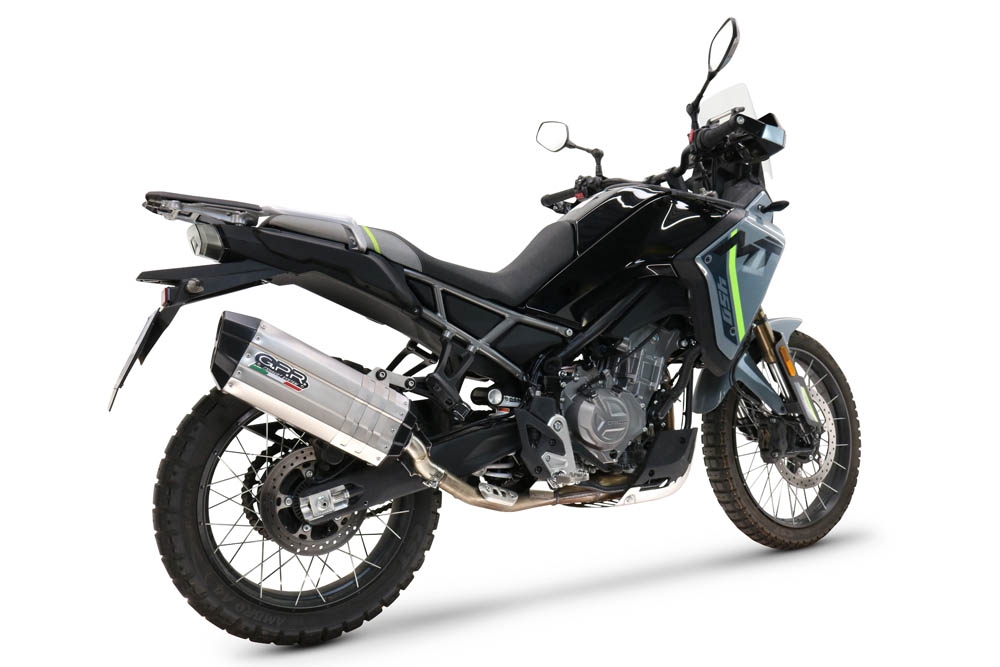 GPR auspuff kompatibel mit  Cf Moto 450 MT 2024-2025, Hyper Sonic Titanium, Racing-Komplettsystem-Auspuff, einschließlich Krümmer und abnehmbarem DB-Killer 