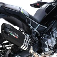 GPR auspuff kompatibel mit  Cf Moto 450 MT 2024-2025, Hyper Sonic Black Titanium, Racing-Komplettsystem-Auspuff, einschließlich Krümmer und abnehmbarem DB-Killer 