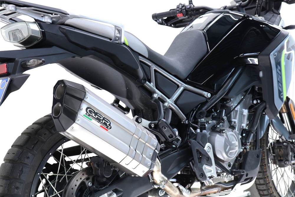 GPR auspuff kompatibel mit  Cf Moto 450 MT 2024-2025, Hyper Sonic Titanium, Racing-Komplettsystem-Auspuff, einschließlich Krümmer und abnehmbarem DB-Killer 