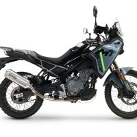 GPR auspuff kompatibel mit  Cf Moto 450 MT 2024-2025, Satinox , Zugelassener legaler Slip-On-Auspuff mit Abe, einschließlich abnehmbarem DB-Killer und Verbindungsrohr 