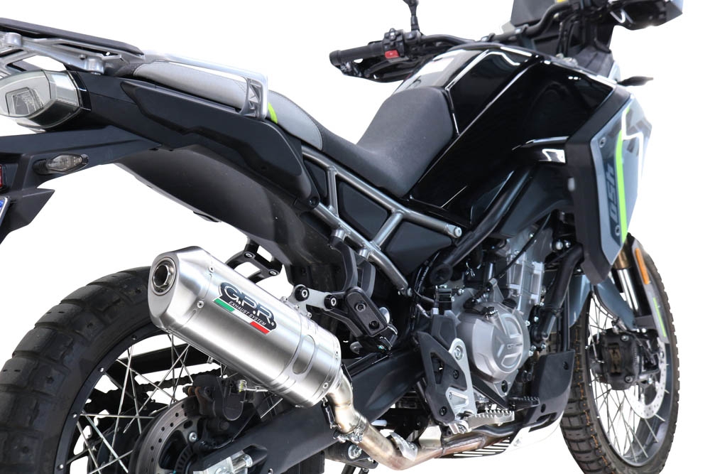 GPR auspuff kompatibel mit  Cf Moto 450 MT 2024-2025, Satinox , Zugelassener legaler Slip-On-Auspuff mit Abe, einschließlich abnehmbarem DB-Killer und Verbindungsrohr 