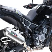 GPR auspuff kompatibel mit  Cf Moto 450 MT 2024-2025, Satinox , Zugelassener legaler Slip-On-Auspuff mit Abe, einschließlich abnehmbarem DB-Killer und Verbindungsrohr 